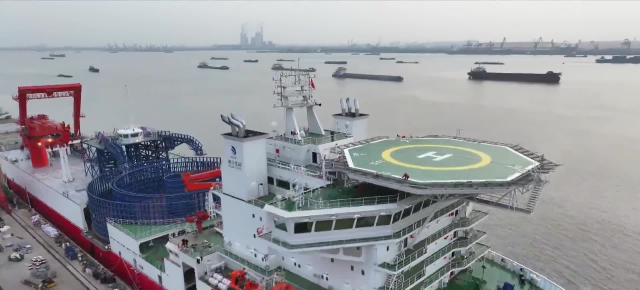 泰州:建成全球最大單纜盤載纜量海纜施工船